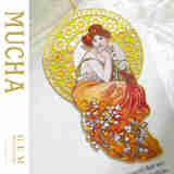 MUCHA穆夏宝石【黄玉】  半透明彩色玻璃窗风格金属书签经典名画艺术复古优雅高级新艺术运动文艺大师精美文创黄铜礼品