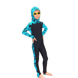 鲨巴特（SBART）连体游泳衣儿童潜水服男童女童水母衣浮潜衣速干衣冲浪衣 水蓝色 M