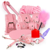 久爱 手铐脚铐口塞皮鞭器具套装SM套件捆绑绳子 成人情趣用品玩具 SM十二件套粉色