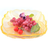 欧式塑料方形水果盘 加厚干果盘大果盘糖果盘零食盒 花朵方形橙色
