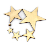千水星 五角星木板 星形板材星星图案幼儿园儿童diy手工拼装模型涂鸦板装饰材料 宽60mm（100个）