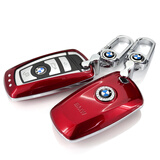 SAIBON 适用于2018款宝马钥匙扣新5系新3系320li1系7系新X1X35真皮钥匙 智能款亮面带钻-红色 宝马X3 X4 新X1 X5 X6 528iGT