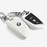 SAIBON 适用于2018款宝马钥匙扣新5系新3系320li1系7系新X1X35真皮钥匙 刀锋款珍珠白壳+扣 宝马X3 X4 新X1 X5 X6 528iGT