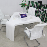 黎科（LIKE） 办公家具简约现代烤漆简易型三角会议桌商务洽谈桌椅组合培训桌 全白色烤漆款