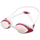 英发（YINGFA）游泳镜 成人儿童 女士时尚防水防雾 电镀亮面不起雾舒适游泳眼镜 E810M 红色