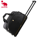 爱华仕拉杆箱包 女 男旅行箱旅行包行李登机箱大容量拉杆袋 可扩展变大变小 黑色