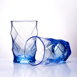 乐美雅玻璃杯 水杯牛奶杯耐热玻璃璀璨直身杯6只装 冰蓝350ml-N3515