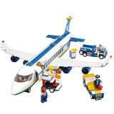 快乐小鲁班飞机积木儿童拼装客机货运飞机国际机场玩具6-14岁男孩生日礼物 B0366空中巴士 463片