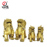 妙如意铜独角貔貅摆件一对皮休摆设家居客厅办公室店铺前台开业工艺礼品 5寸单只铜貔貅-右脚向前