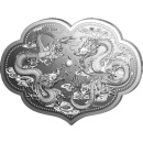 【爱秀宝】2021年萨摩亚.如意双龙2盎司银币.5元.盒证齐全