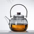 炫野玻璃煮茶壶耐高温家用提梁壶电陶炉煮茶器烧水壶泡茶壶大容量单壶 烟灰提梁壶 1000ml