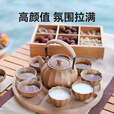 原始人围炉煮茶烤火炉套装煮茶器具全套铸铁茶壶煮茶烤奶茶罐茶杯配件 茶意-1000ML铸铁茶壶（含滤网）