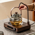 炫野玻璃煮茶壶耐高温家用提梁壶电陶炉煮茶器烧水壶泡茶壶大容量单壶 烟灰提梁壶 1000ml