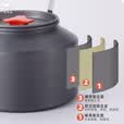 沐日森户外炉具户外烧水壶卡式炉锅炉露营装备套锅中号烧水壶 1.6L水壶【氧化铝合金更安全】
