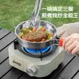 JEEP户外锅具不锈钢露营锅全套装备烧水壶一体套锅卡式炉野营煮饭