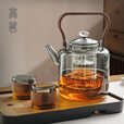 高茗（gaoming）茶壶泡茶大容量煮茶壶加厚耐高温高硼硅玻璃烧水茶壶电陶炉煮水壶 墨冰壶 2200ml