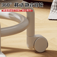 霓峰滑轮矮凳亚克力万向轮家用静音小凳子靠背椅客厅儿童板凳换鞋凳子 【高品质-静音轮】透明白色-加厚海绵-承重300