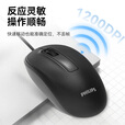 飞利浦（PHILIPS）M1（M6）有线鼠标 商务办公鼠标  USB即插即用 左右手对称鼠标 男女生mac笔记本台式电脑家用 M1灰色【USB有线】