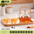 探险者（TAN XIAN ZHE）围炉煮茶壶户外露营烧水壶玻璃煮茶罐杯子套装耐高温提梁烧水壶