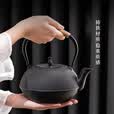 万家全铸铁壶煮茶器围炉煮茶壶煮水泡茶烧水壶铁质功夫茶具电陶炉煮茶器 【大号】铁壶+不锈钢滤网 1200ml