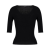 GiorgioArmani阿玛尼GA系列短袖T恤女装新款圆领套头衫修身柔软舒适百搭运动衫 黑色 36