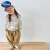 迪士尼儿童华夫格条纹外套2024春季新款韩版男女童时尚连帽运动衫开衫 米色条纹外套（现货） 80cm
