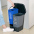 铸固 分类双桶垃圾桶 带盖大号垃圾分类垃圾桶干湿脚踏商用公共场合双桶 20L棕黑（湿+干）