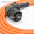 伺服电机电源电缆线MR-PWCNS4-5M 8 10 12M航空插头4芯动力线 橙色 高柔 8m