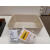 代购 诺伊格 塑料收纳盒抽屉分隔盒台面零件文件护肤整理盒 米黄色 25*35*5