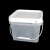盛富永 透明塑料桶 8L 密封打包桶水桶 带盖龙虾桶包装桶 涂料桶油漆桶 有把手方形