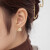 灏吉弧猫眼石耳钉女2023年新款韩国网红耳环小众设计感耳坠三角耳饰 金色耳夹无耳洞