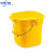 带刻度加水桶长嘴塑料提水桶保洁带刻度方口水桶 14L方形大号黄色