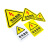 本安 三角警告标志PVC安全警示标志有电危险10CM10张 BSJ03
