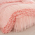 莱子家纺 韩版公主蕾丝床裙式四件套床罩四件套花边纯色磨毛床套多件套 米黄色 1.8m(6英尺)床