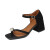 戴丽格珍珠夹趾凉鞋女23夏季黑色法式粗跟外穿中高跟凉鞋 黑色 34