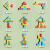 易简（yijan）俄罗斯方块积木3D立体拼图儿童玩具逻辑思维训练拼板叠叠乐天空蓝