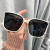 帕森（PARZIN）2024新款墨镜方形大脸显瘦白色太阳眼镜女款感海边度假防晒 米白色UV400收藏镜包
