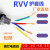国标6ZR软5护套电线RVV2 3 4芯0.50.75监控1平方1.5电源线2.5 国标2--6芯(10米)