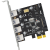 DIEWU PCI-E转usb3.0扩展卡双电四口台式机pcie转USB3.0芯片 TXB1 TXB051自供电PCIE-USB3.0-F2