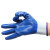 瑞珂韦尔（Rockwell）NL1002量贩装劳保手套蓝丁腈涂掌耐油耐磨维修 白蓝 12副装 M/8