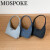 MOSPOKE新款2023韩版手拎包感 新月手提包女时尚小众设计法棍牛仔包 牛仔浅蓝