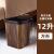 MUJIE仿木纹垃圾桶2024新款大容量客厅厨房商用纸篓 【12升】正方形窄压圈木纹