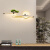 新中式壁灯创意假山背景墙灯中国风茶室装饰迎客松卧室商铺壁挂灯 黑色1米/三色变光