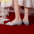 洛梦希菲（ROMOHIPH）品牌单鞋女春秋新款婚鞋平底婚纱鞋水晶鞋大码伴娘鞋新娘鞋 银色 34
