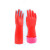 泓瑞沣 带绒PVC手套 橡胶防水耐磨耐寒加棉加厚加绒手套  单位：双 带绒手套 50CM 红色  5双装