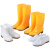 沸耐笙 FNS-24300 牛筋底黄色水靴劳保PVC水鞋 高筒黄色【无棉】45 1双