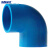 海斯迪克 HKW-184 PVC-U弯头给水系列 直角90度接头 胶粘塑料给水配件 75mm蓝色 10个