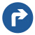 卡英 交通安全标识 1.2mm厚铝板反光交通标志牌 直径60cm带滑道 76U型卡（向右转弯）