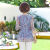 乔骏晟夏装中袖上衣中年妇女时尚网纱T恤夏天气质小衫 蓝色 2XL (建议111-125斤)