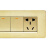 贵派（goldp）10A二开单控带五孔金色118型(中)插座 贵雅A8-118金色系列墙壁暗装插座